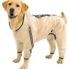 DOWNYPAWS - Imperméable pour chien avec capuche transparente-imperméable pour chien à quatre pattes - noir