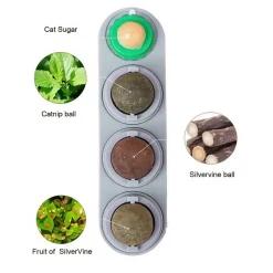DOWNYPAWS - Jouet à mâcher pour chaton: comestible avec balle amovible, herbe à chat, jouet mural