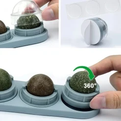 DOWNYPAWS - Jouet à mâcher pour chaton: comestible avec balle amovible, herbe à chat, jouet mural