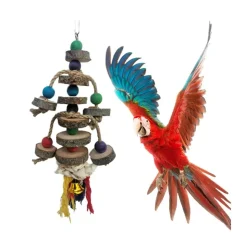 DOWNYPAWS - Jouet à mâcher perroquet - perles en bois colorées