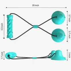 DOWNYPAWS - Jouet interactif à mâcher pour chien: balle de broyage des dents avec ventouse, nettoyage des dents