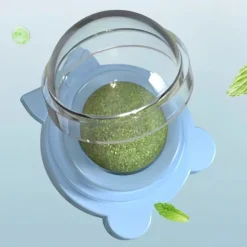 DOWNYPAWS - Jouet pour chat en boule d'herbe à chat : nettoyage des dents artefact à mâcher collable au mur