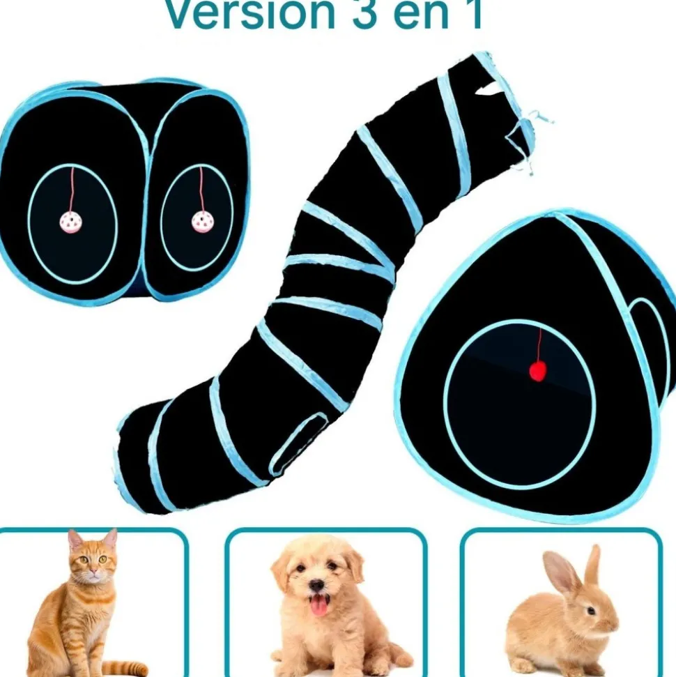 DOWNYPAWS - Jouet tunnel tente pour chatpliable