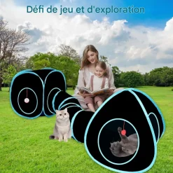 DOWNYPAWS - Jouet tunnel tente pour chatpliable