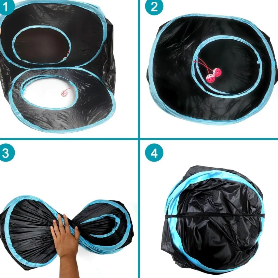 DOWNYPAWS - Jouet tunnel tente pour chatpliable