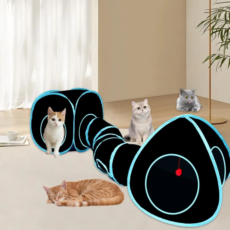 DOWNYPAWS - Jouet tunnel tente pour chatpliable