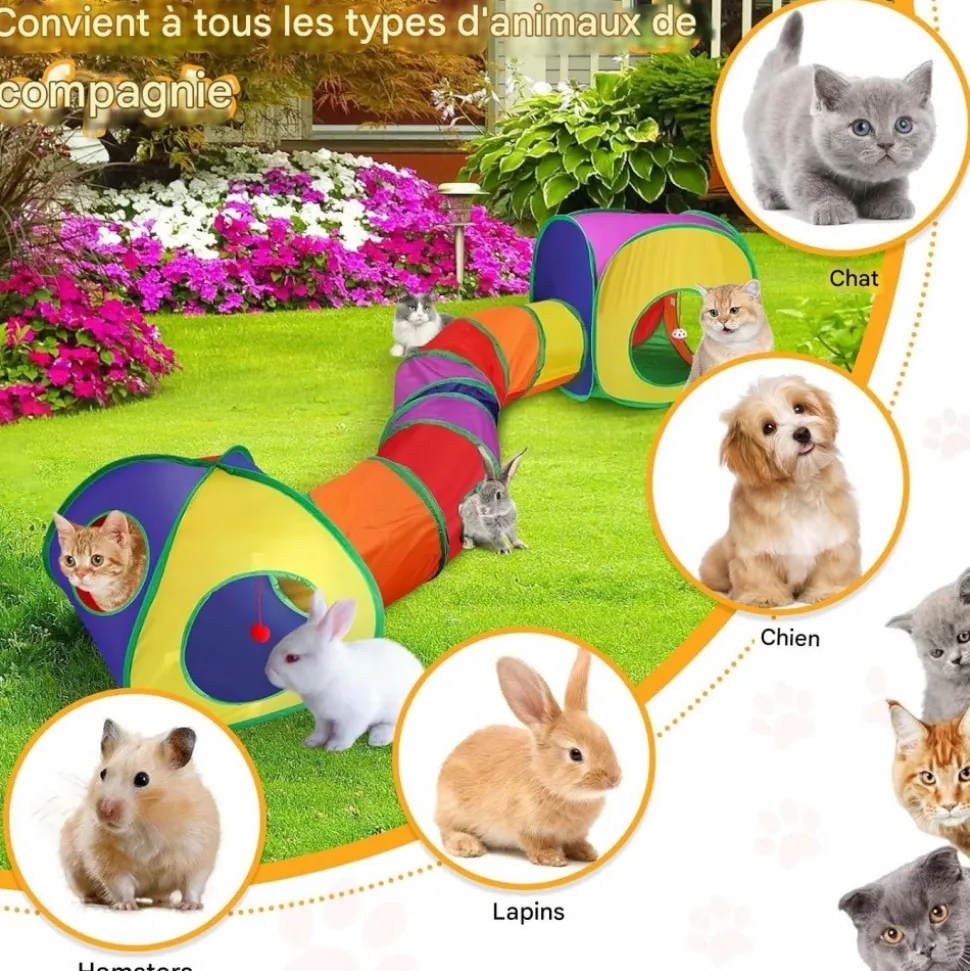 DOWNYPAWS - Jouet tunnel tente pour chatpliable