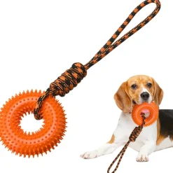 DOWNYPAWS - Jouets à mâcher pour chien jouet couineur avec corde pour chiot, dentition, soulagement de l'ennui, stimulation mentale