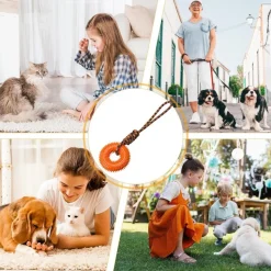 DOWNYPAWS - Jouets à mâcher pour chien jouet couineur avec corde pour chiot, dentition, soulagement de l'ennui, stimulation mentale