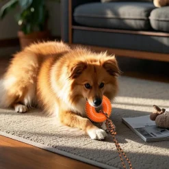 DOWNYPAWS - Jouets à mâcher pour chien jouet couineur avec corde pour chiot, dentition, soulagement de l'ennui, stimulation mentale