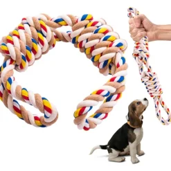 DOWNYPAWS - Jouets en corde, corde de 40 cm pour chiens de petite et moyenne taille, jouet durable à mâcher et nettoyant les dents