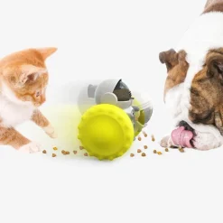 DOWNYPAWS - Jouets pour chiens-fuite de nourriture-forme de roue de gobelet jaune