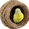 DOWNYPAWS - Jouets pour oiseaux-nid d'oiseau-grand tissé à la main 12,5 cm