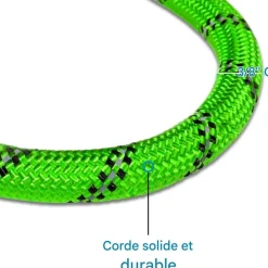 DOWNYPAWS - Laisse de dressage pour chien- vert réfléchissant 1.5m