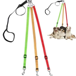 DOWNYPAWS - Laisse pour chien 3 têtes