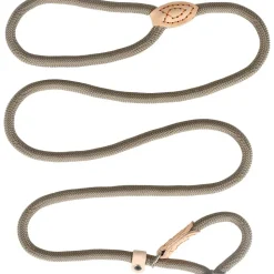DOWNYPAWS - Laisse pour chienlaisse de dressage et collier réfléchissants et coulissants en nylon de 180 cm, couleur beige,