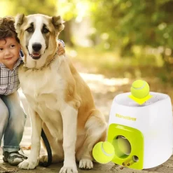 DOWNYPAWS - Lanceur de balles pour chien, alimentation automatique, balle adaptée, compact