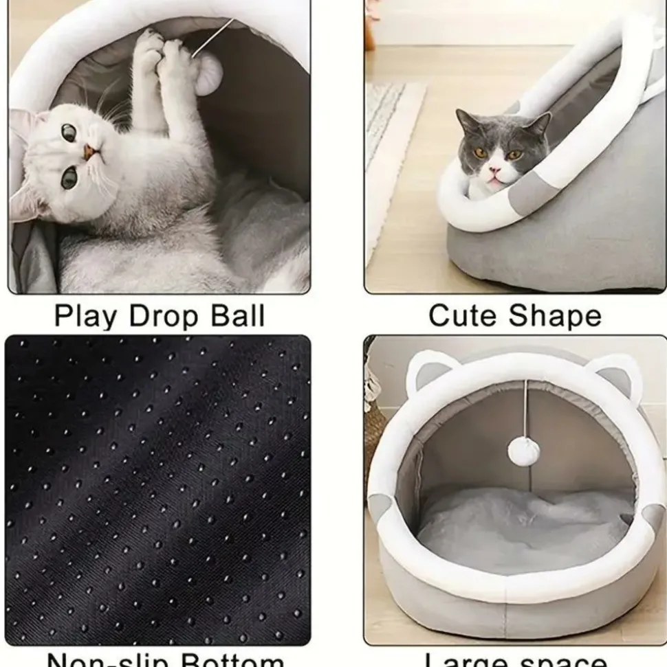 DOWNYPAWS - Lit Douillet En Forme De Grotte Pour Chat