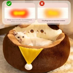 DOWNYPAWS - Lit pour chat forme de chat 55*55*32cm
