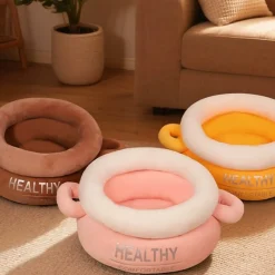 DOWNYPAWS - Lit pour chat amovible rose 40*40*18cm