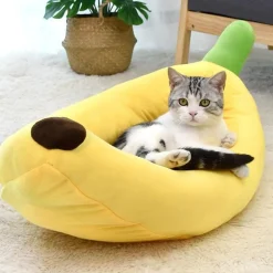 DOWNYPAWS - Lit pour chat en forme de banane-70*40*13cm