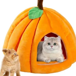 DOWNYPAWS - Lit pour chat-panier pour chat couleur orange-m-47*47*42cm