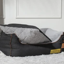 DOWNYPAWS - Lit pour chien et chat gris-60*50*20cm-nid super chaud en treillis matelassé