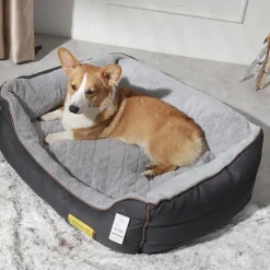 DOWNYPAWS - Lit pour chien et chat gris-60*50*20cm-nid super chaud en treillis matelassé