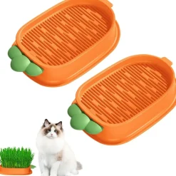 DOWNYPAWS - Lot de 2 herbe à chat pour herbe de chat hydroponique avec 10 poches en plastique, matériaux de qualité,