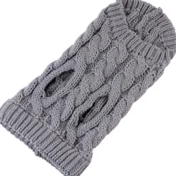 DOWNYPAWS - Manteau de laine tricoté pour chien,tricot torsadé de couleur unie