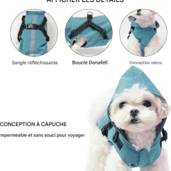 DOWNYPAWS - Manteau pour chiens-avec harnais-réfléchissant imperméable-vert taille 2xl