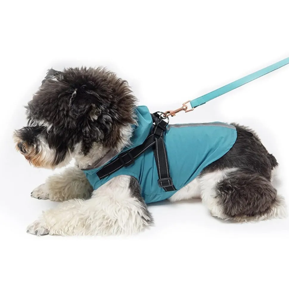 DOWNYPAWS - Manteau pour chiens-avec harnais-réfléchissant imperméable-vert taille s