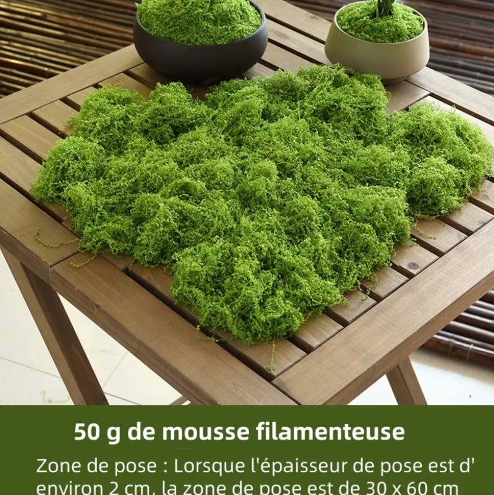 DOWNYPAWS - Mousse artificielle à grains fins pour gazon en pot 50 g vert clair