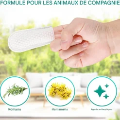 DOWNYPAWS - Nettoyantes pour oreilles de chienlingettes