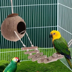 DOWNYPAWS - Nid d'oiseau, noix de conduite à perruche accrochée à la noix