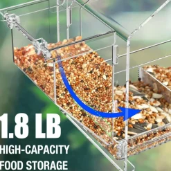 DOWNYPAWS - Nid d'oiseaux transparent - remplisseur d'aliments pour oiseaux pour fenêtre extérieure