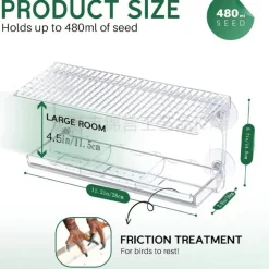 DOWNYPAWS - Nid d'oiseaux transparent avec sucker puissant