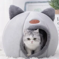 DOWNYPAWS - Panier pour chat-lit pour chat- forme de chat gris-xl 40 x 40 x 40 cm