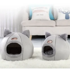 DOWNYPAWS - Panier pour chat-lit pour chat- forme de chat gris-xl 40 x 40 x 40 cm