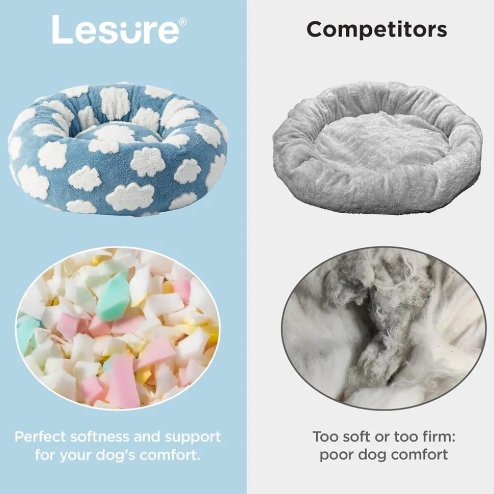 DOWNYPAWS - Panier rond pour chien et chat - avec housse lavable, moelleux et antidérapant