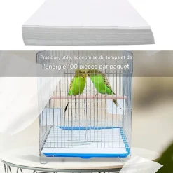 DOWNYPAWS - Papier cage oiseau 30*50cm lot de 100 feuilles