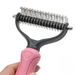 DOWNYPAWS - Peigne démêlant pour animaux de compagnie en plastique durable et acier inoxydable - pour nettoyage et toilettage