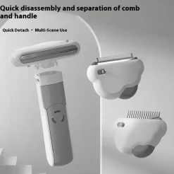 DOWNYPAWS - Peigne multifonctionnel trois - en - un pour chat : élimine les poils morts fourniture essentielle de toilettage