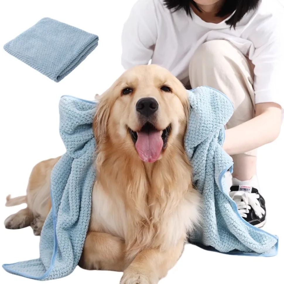 DOWNYPAWS - Peignoir pour chien 60*120cm-serviette absorbante spécifique pour animaux de compagnie