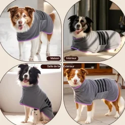 DOWNYPAWS - Peignoir pour chienabsorption d'eau