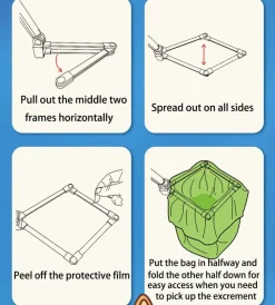 DOWNYPAWS - Pelle à crottes de chien pliable à long manche