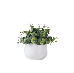 DOWNYPAWS - Plantes vertes artificielles en pot fleurs artificielles eucalyptus poilu