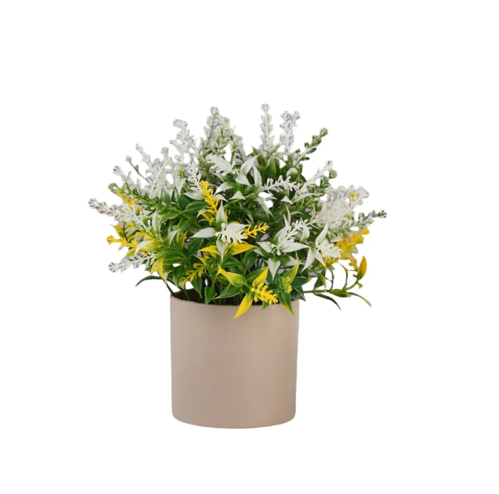 DOWNYPAWS - Plantes vertes artificielles en pot fleurs artificielles lavande