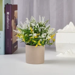 DOWNYPAWS - Plantes vertes artificielles en pot fleurs artificielles lavande