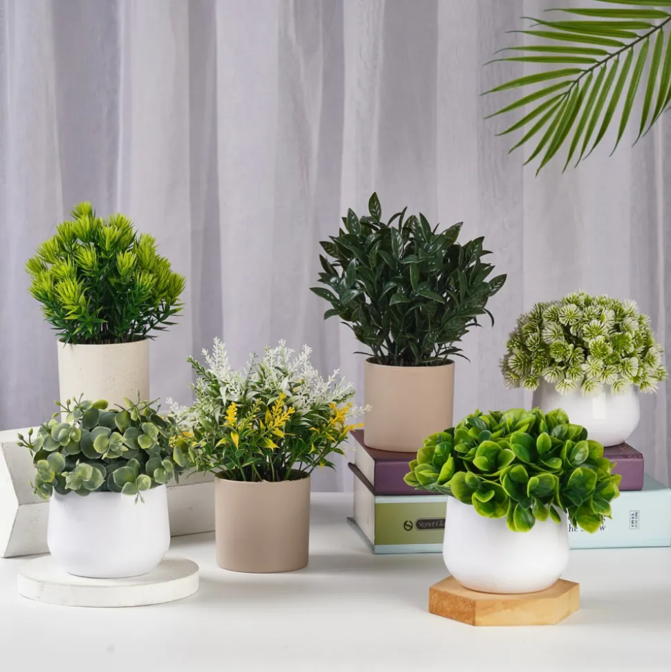 DOWNYPAWS - Plantes vertes artificielles en pot fleurs artificielles lavande